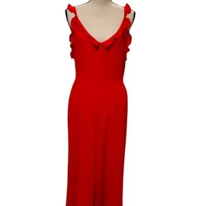 H&M Divided Holiday Red Jumpsuit size 10